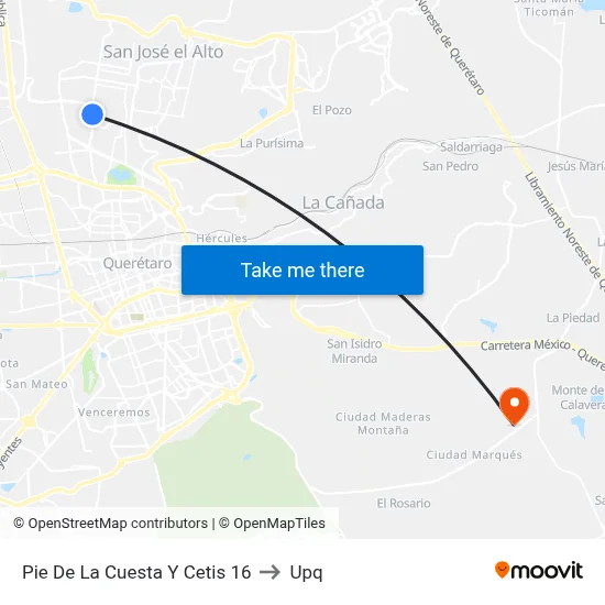 Pie De La Cuesta Y Cetis 16 to Upq map