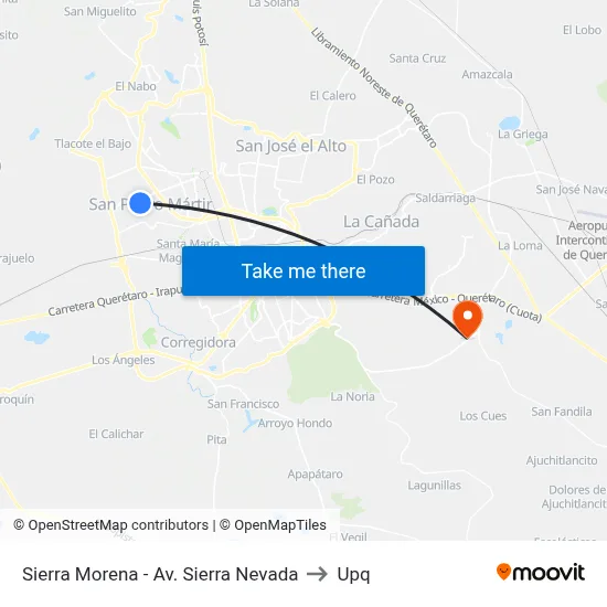 Sierra Morena - Av. Sierra Nevada to Upq map