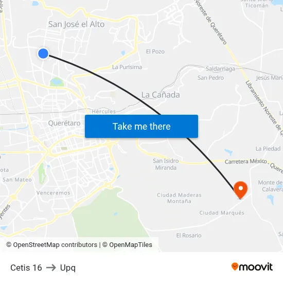 Cetis 16 to Upq map