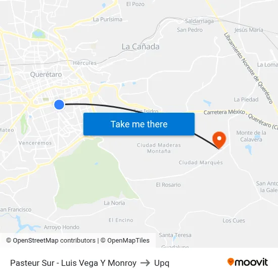 Pasteur Sur - Luis Vega Y Monroy to Upq map