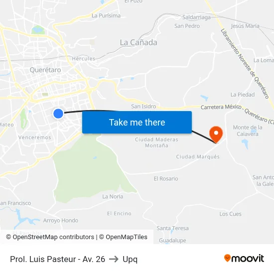 Prol. Luis Pasteur - Av. 26 to Upq map