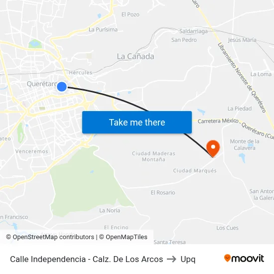 Calle Independencia - Calz. De Los Arcos to Upq map