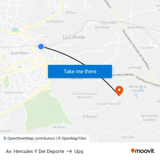 Av. Hercules Y Del Deporte to Upq map