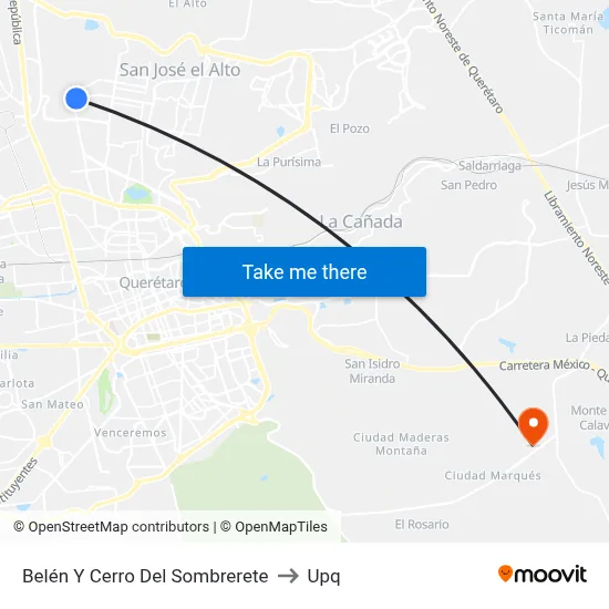 Belén Y Cerro Del Sombrerete to Upq map