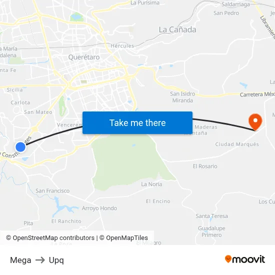 Mega to Upq map