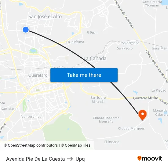 Avenida Pie De La Cuesta to Upq map