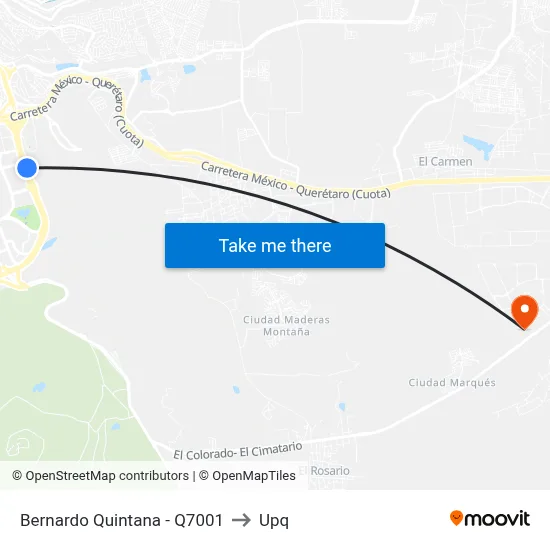 Bernardo Quintana - Q7001 to Upq map