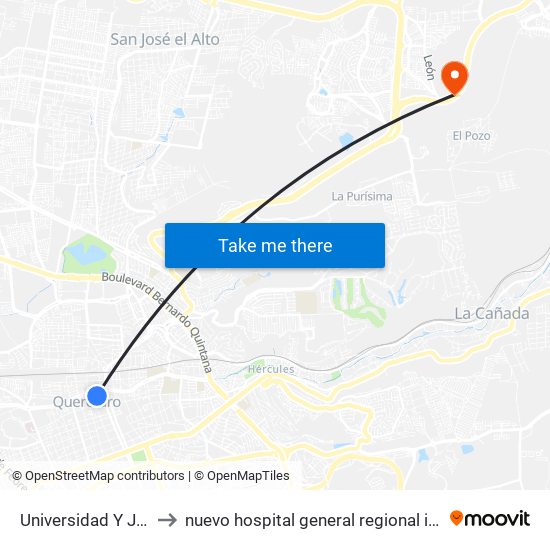 Universidad Y Juárez to nuevo hospital general regional imss 260 map