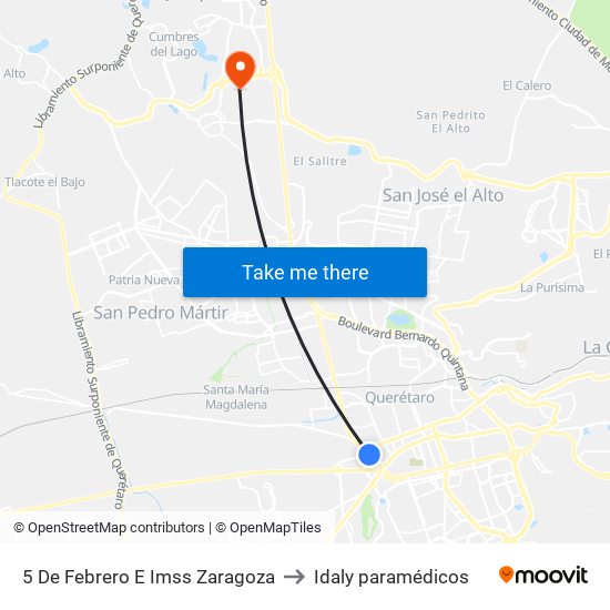 5 De Febrero E Imss Zaragoza to Idaly paramédicos map