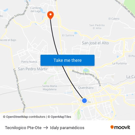 Tecnilogico Pte-Ote to Idaly paramédicos map