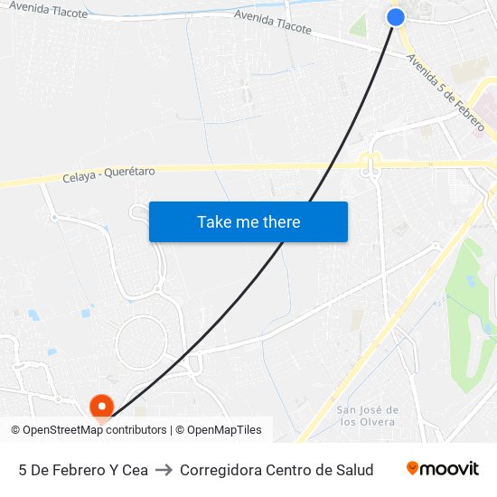 5 De Febrero Y Cea to Corregidora Centro de Salud map