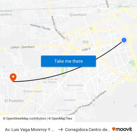 Av. Luis Vega Monrroy Y Estadio to Corregidora Centro de Salud map