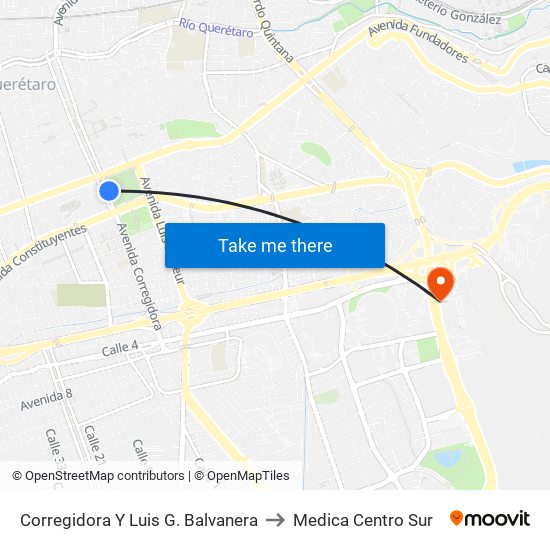 Corregidora Y Luis G. Balvanera to Medica Centro Sur map
