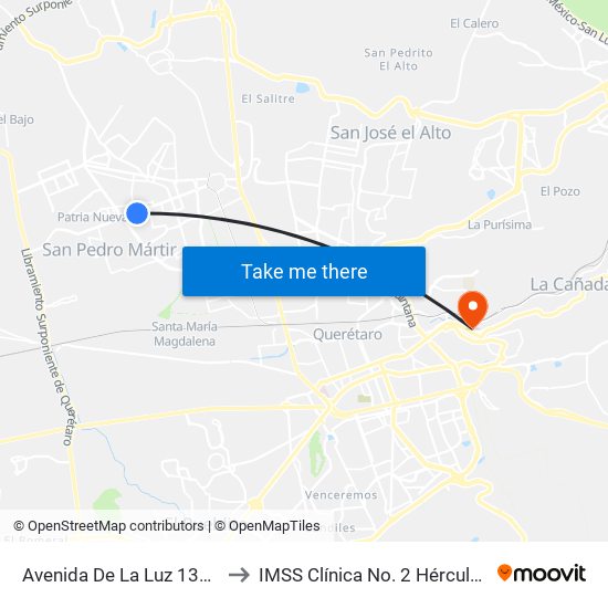 Avenida De La Luz 1323 to IMSS Clínica No. 2 Hércules map