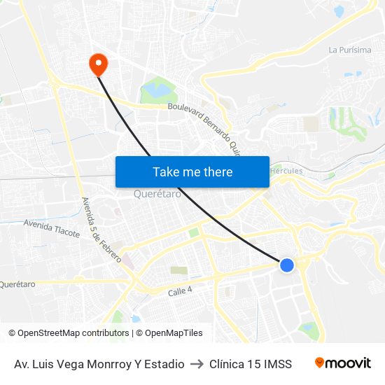 Av. Luis Vega Monrroy Y Estadio to Clínica 15 IMSS map