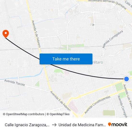 Calle Ignacio Zaragoza, 109_4 to Unidad de Medicina Familiar #9 map