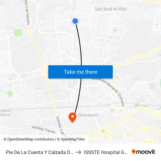 Pie De La Cuesta Y Calzada De Belen to ISSSTE Hospital General map