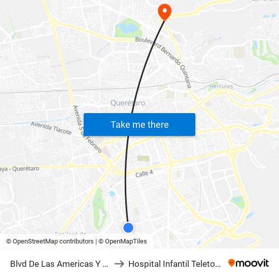 Blvd De Las Americas Y Enrique Bordes to Hospital Infantil Teleton de Oncología map