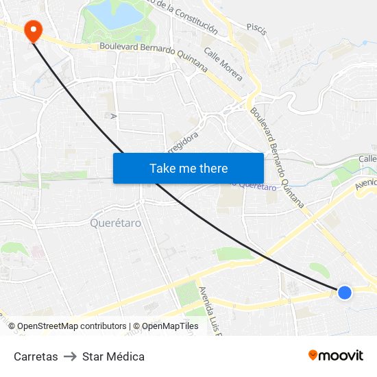 Carretas to Star Médica map