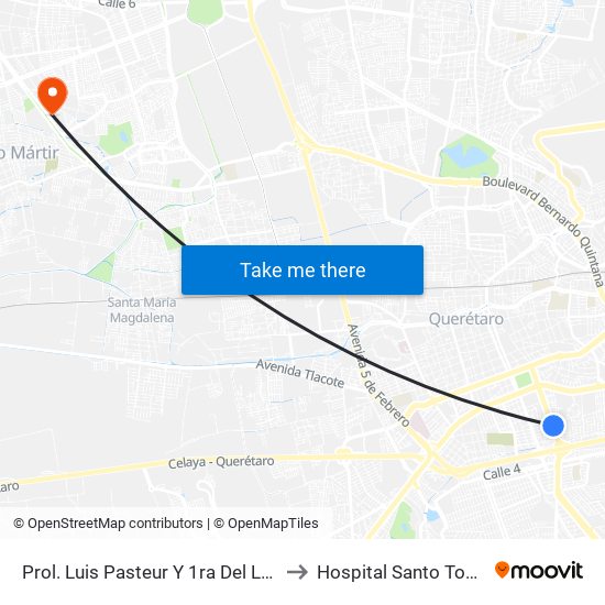 Prol. Luis Pasteur Y 1ra Del Laurel to Hospital Santo Tomas map