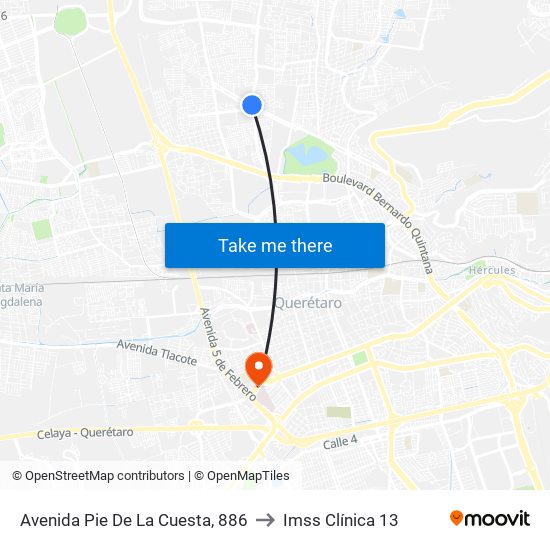 Avenida Pie De La Cuesta, 886 to Imss Clínica 13 map