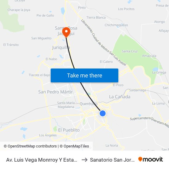 Av. Luis Vega Monrroy Y Estadio to Sanatorio San Jorge map