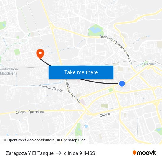 Zaragoza Y El Tanque to clinica 9 IMSS map