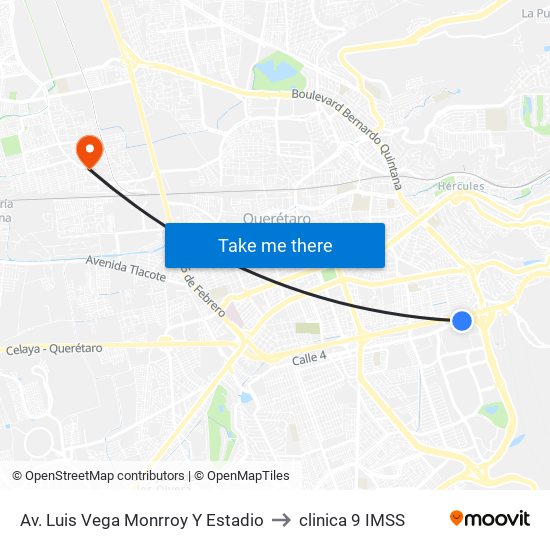 Av. Luis Vega Monrroy Y Estadio to clinica 9 IMSS map