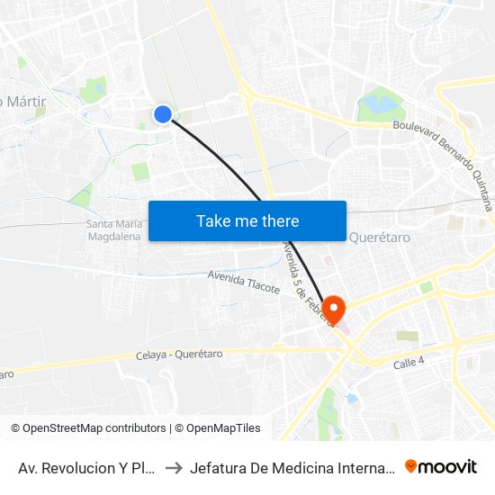 Av. Revolucion Y Plaza Patio to Jefatura De Medicina Interna HGR 1 IMSS map