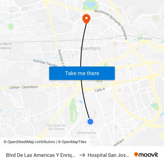Blvd De Las Americas Y Enrique Bordes to Hospital San Jose Norte map