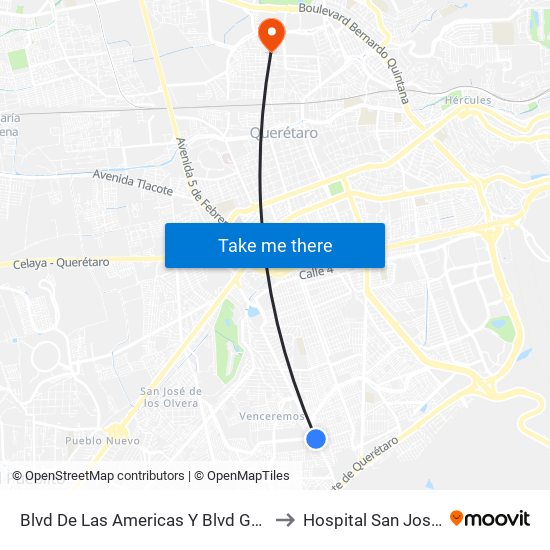 Blvd De Las Americas Y Blvd Gobernadores to Hospital San Jose Norte map