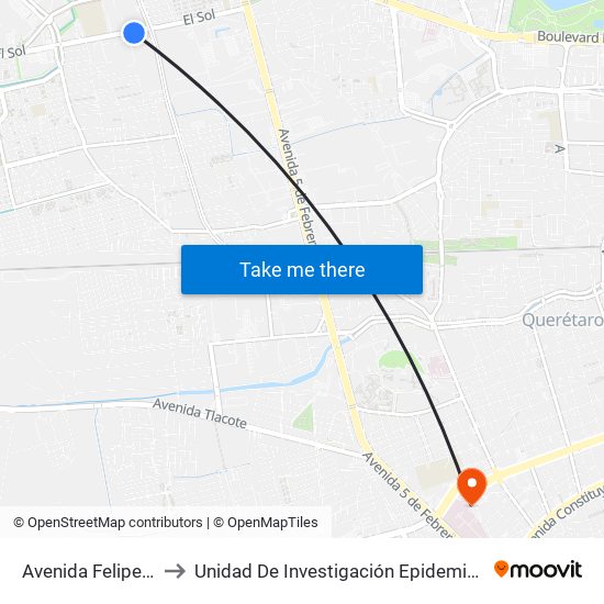 Avenida Felipe Carrillo Puerto to Unidad De Investigación Epidemiológica Y En Servicios De Salud map