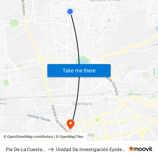 Pie De La Cuesta Y Calzada De Belen to Unidad De Investigación Epidemiológica Y En Servicios De Salud map