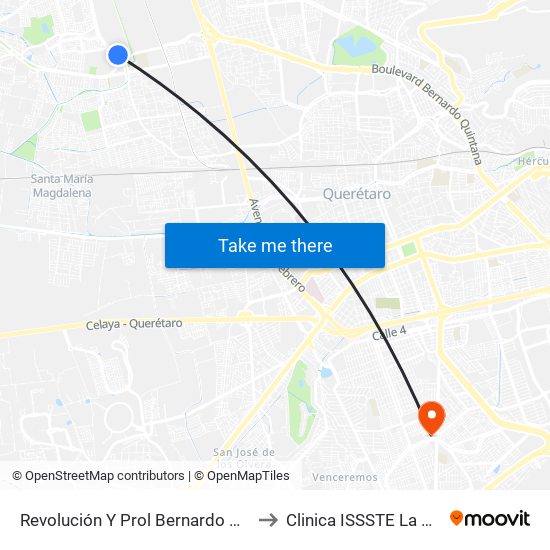 Revolución Y Prol Bernardo Quintana to Clinica ISSSTE La Azteca map