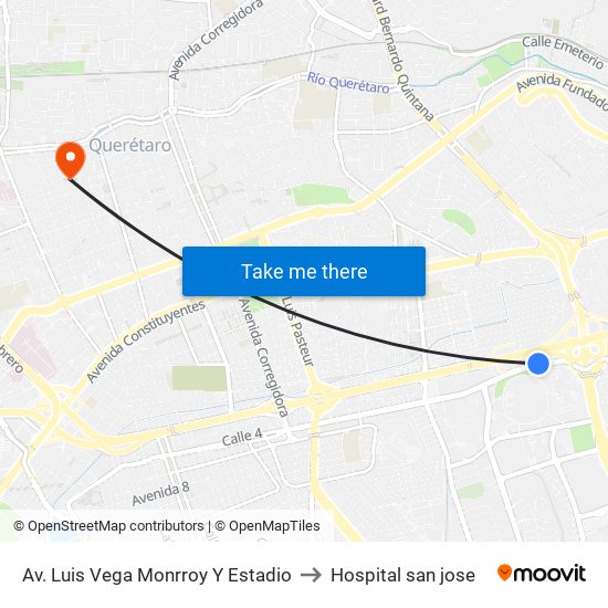Av. Luis Vega Monrroy Y Estadio to Hospital san jose map