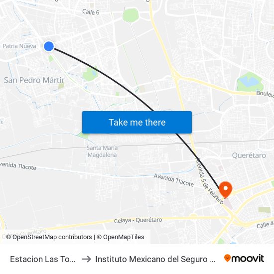 Estacion Las Torres to Instituto Mexicano del Seguro Social map