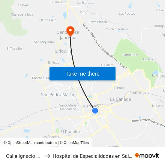 Calle Ignacio Zaragoza, 109_4 to Hospital de Especialidades en Salud Mental "Juan Pablo Segundo" map