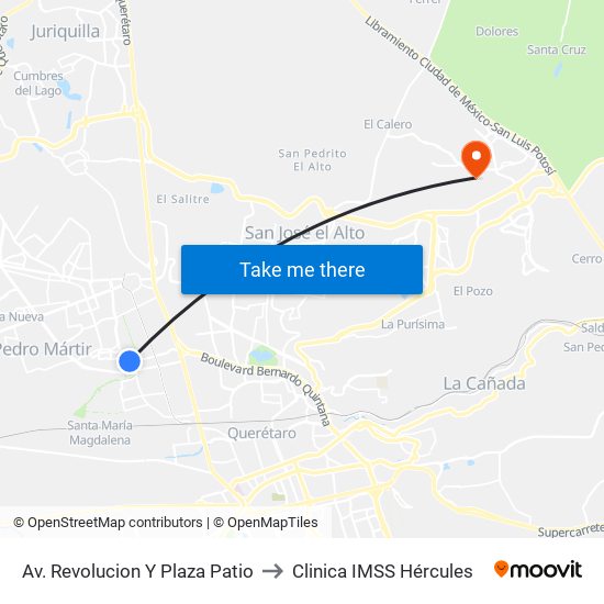 Av. Revolucion Y Plaza Patio to Clinica IMSS Hércules map