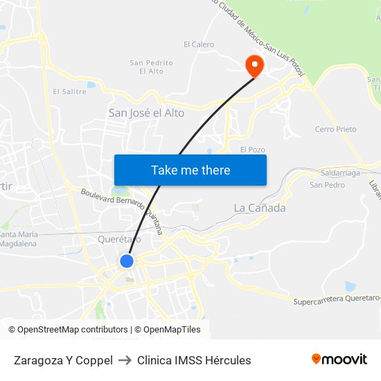 Zaragoza Y Coppel to Clinica IMSS Hércules map