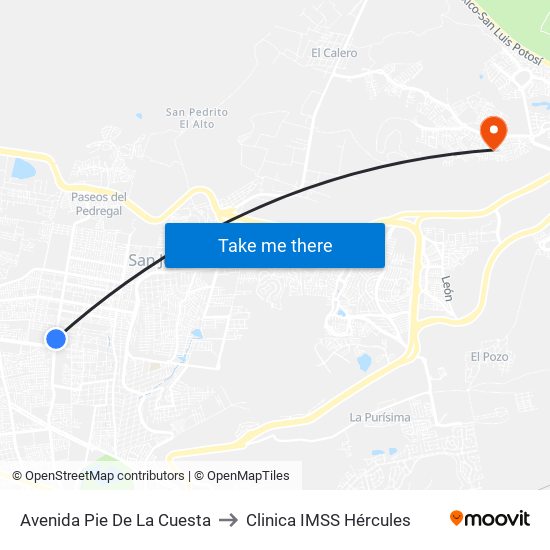 Avenida Pie De La Cuesta to Clinica IMSS Hércules map