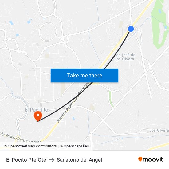El Pocito Pte-Ote to Sanatorio del Angel map
