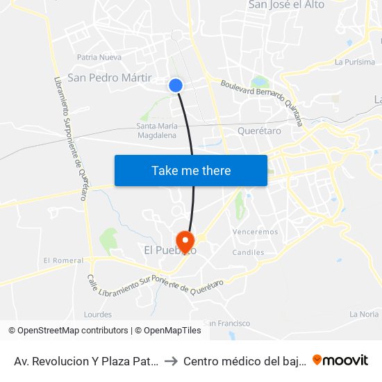 Av. Revolucion Y Plaza Patio to Centro médico del bajio map