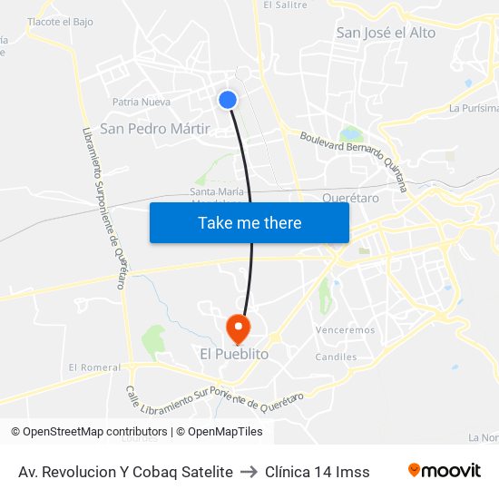 Av. Revolucion Y Cobaq Satelite to Clínica 14 Imss map