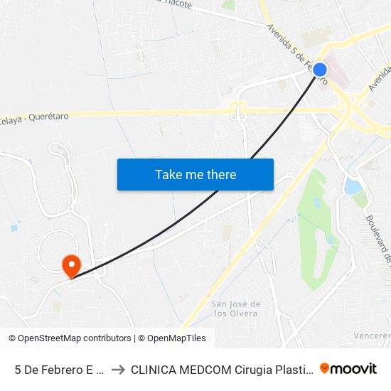 5 De Febrero E Imss Zaragoza to CLINICA MEDCOM Cirugia Plastica y Farmacia Homeopatica map