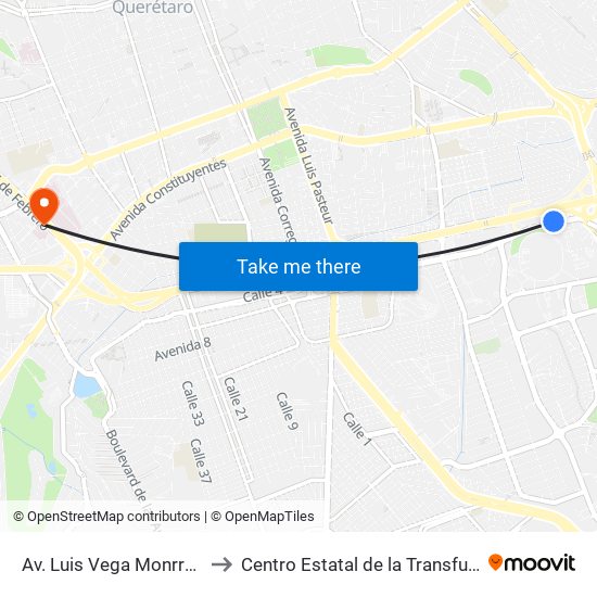 Av. Luis Vega Monrroy Y Estadio to Centro Estatal de la Transfusión Sanguínea map