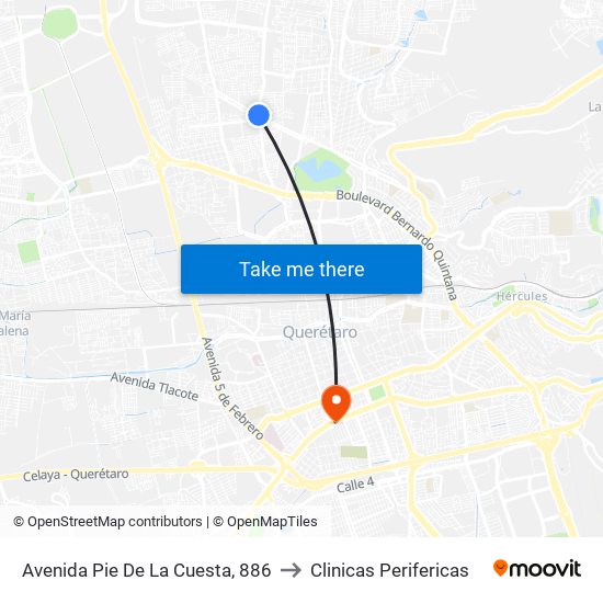 Avenida Pie De La Cuesta, 886 to Clinicas Perifericas map