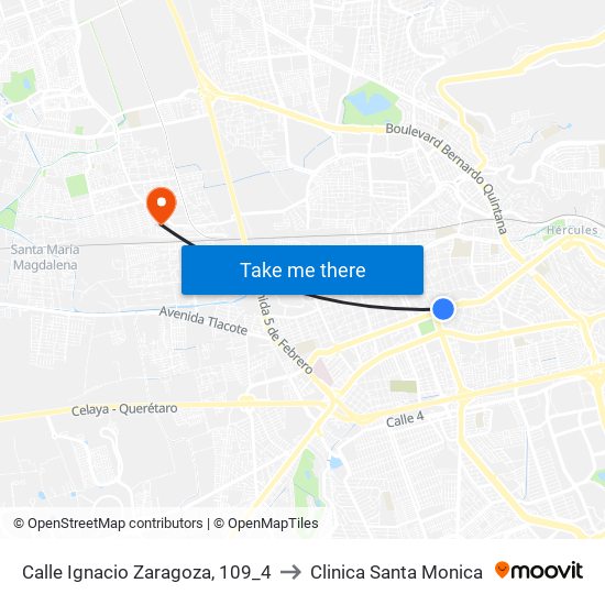Calle Ignacio Zaragoza, 109_4 to Clinica Santa Monica map
