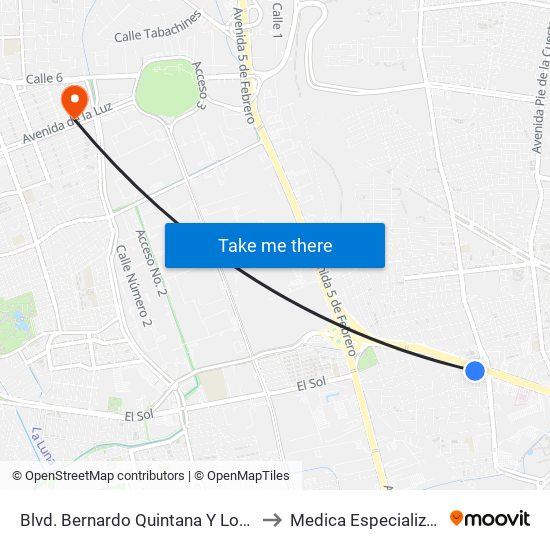 Blvd. Bernardo Quintana Y Loma De San Pablo to Medica Especializada Satelite map