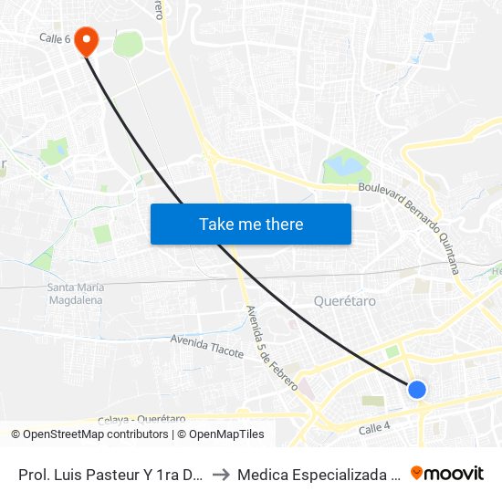 Prol. Luis Pasteur Y 1ra Del Laurel to Medica Especializada Satelite map