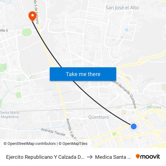 Ejercito Republicano Y Calzada De Los Arcos to Medica Santa Carmen map